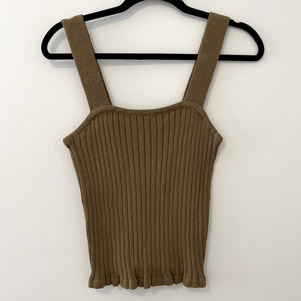 Madewell Olive Green Sweater Tank Top